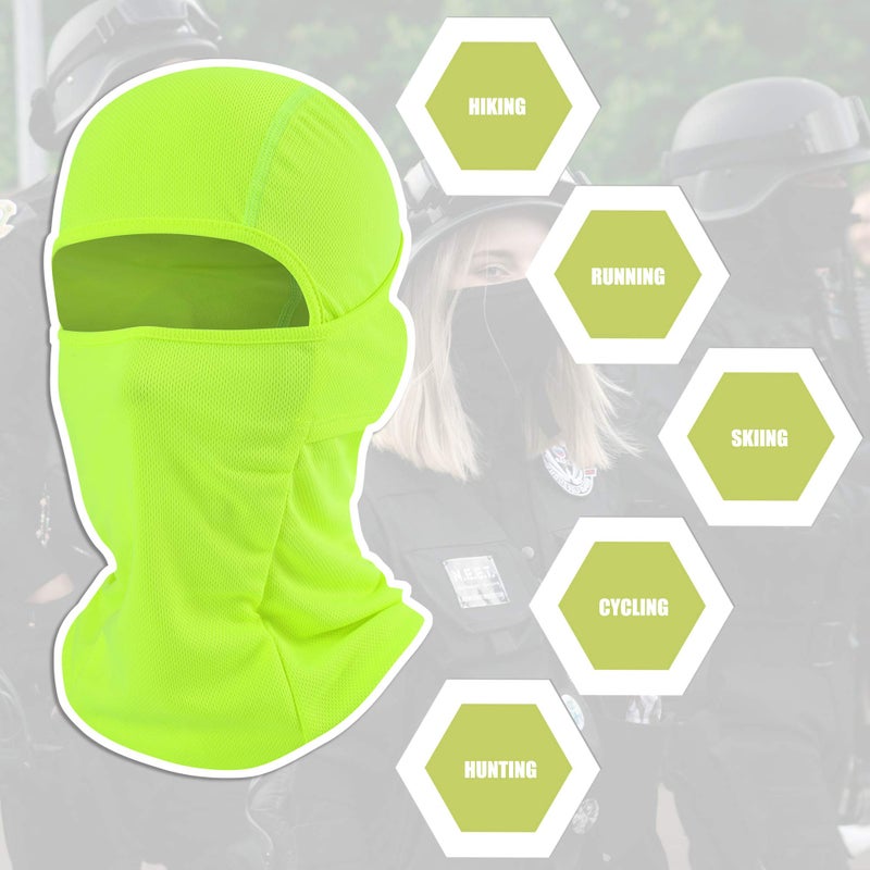hikevalley Balaclava Face Mask Adjustable Windproof UV Protection Hood (US, Alpha, One Size, Green) - Image 3
